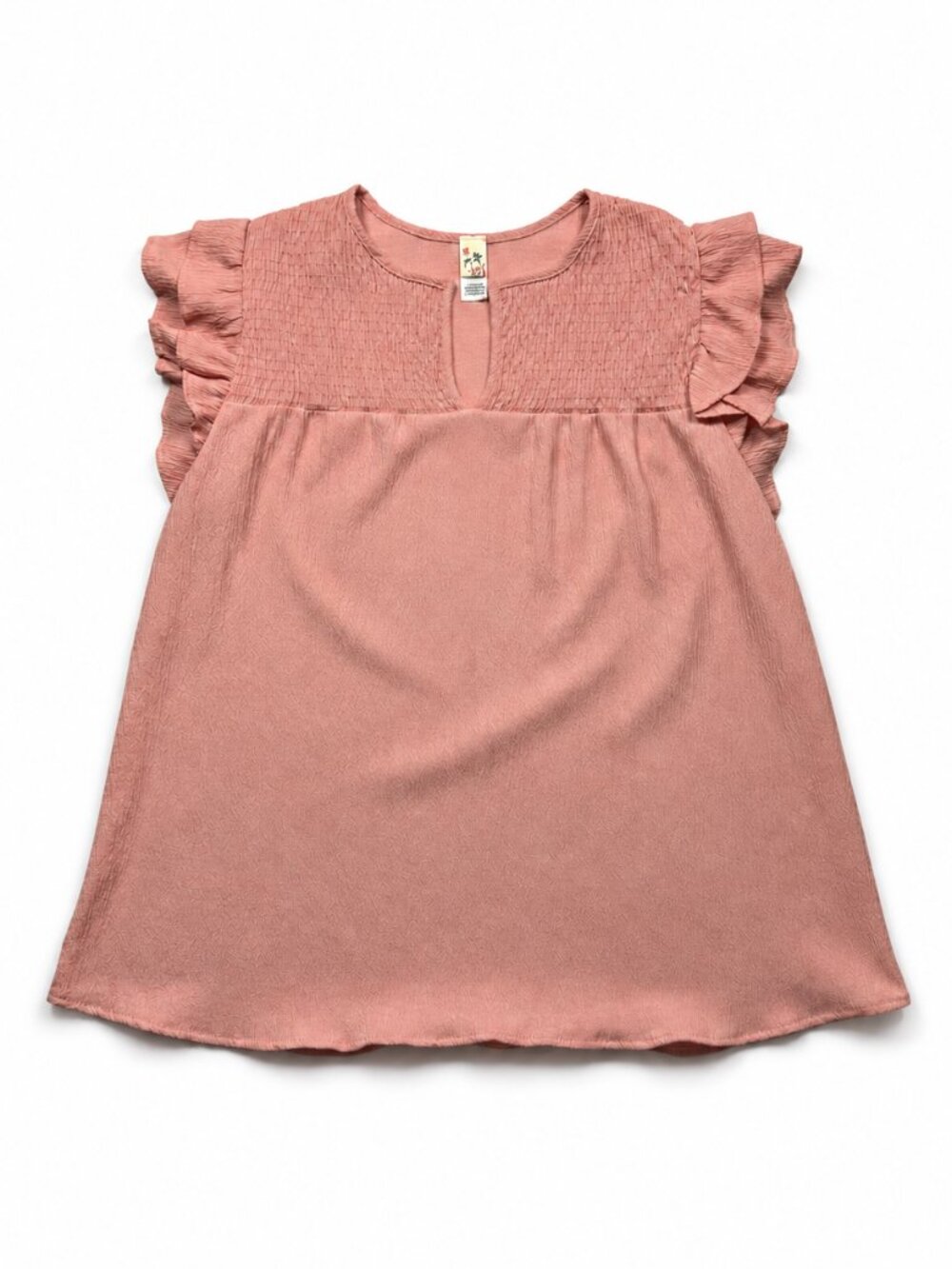 7th Ray Blush Pink Flutter Sleeve Blouse Size XL